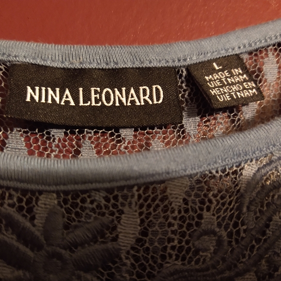 Nina Leonard Large Blue Short Sleeve Summer Dress with Pockets - Picture 7 of 10